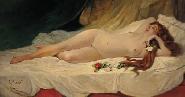 Un nudo sdraiato in un interno